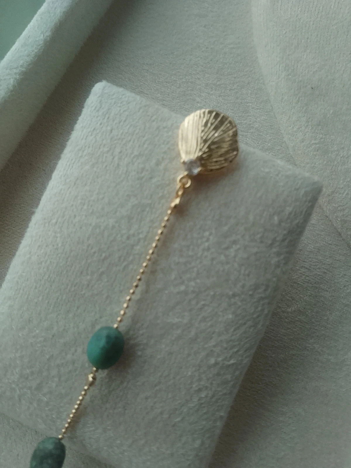 Boucles d'oreilles k18 et pierre de turquoise africaine – photo 2